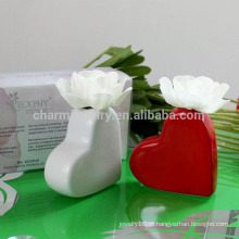 2014 populares em forma de coração difusor fragrância porcelana com flor seca P-005